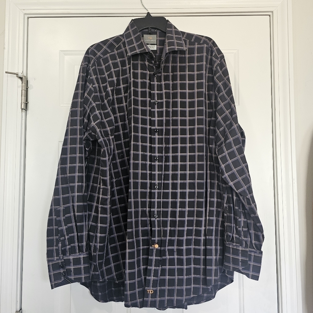Thomas Dean Shirt Size XXL Long Sleeve Casual Button Down Or Dress Up